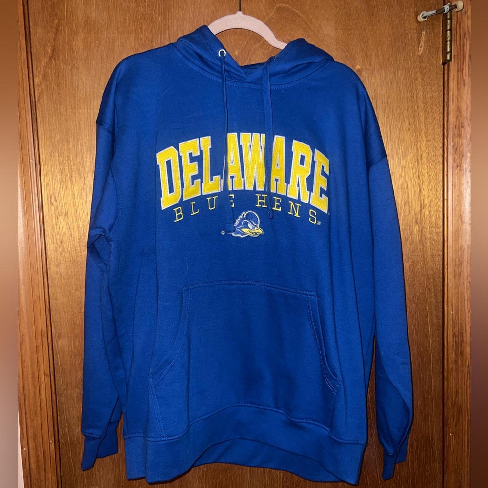 University of Delaware Blue Hens Men's Blue Hooded Sweatshirt perfect condition